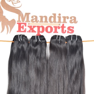 100% pas cher brut cuticule aligné vierge vendeur couleur noire crépus plumé brésilien paquet de cheveux humains Temple Extensions de cheveux humains - Product Image 3