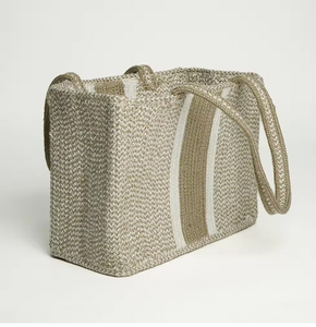 Bolso trenzado de Mano a Mano de hilo PET de tamaño personalizado superventas, forro de lona de alta calidad, dos asas abiertas, precio bajo, fabricante indio - Product Image 3