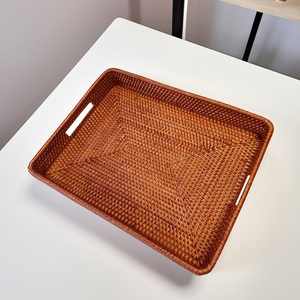 VietnamCrafts - Bandejas de Servir Geométricas Hechas a Mano en Vietnam, con Marco de Bambú Natural Pulido, Duradero y Ecológico, Precio de Fábrica - Product Image 2