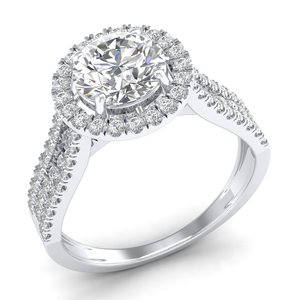 REYES Bague de mariage personnalisée de luxe en or blanc 14K plaqué rhodium HPHT diamant cultivé en laboratoire pour femmes Bijoux fins - Product Image 2