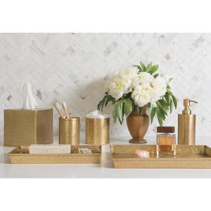 Poubelle de luxe en métal plaqué or conçue pour les salles de banquets ou les espaces de vie des chambres d'hôtel Poubelle décorative élégante - Product Image 5