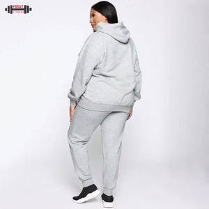 ชุดวอร์มลำลองขนแกะมีฮู้ดสำหรับผู้ชายชุดวอร์ม2ชิ้นไซส์ใหญ่พิเศษมีซิปแบบสวมหัวกางเกงขายาวระบายอากาศ - Product Image 3