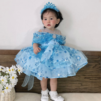 Robe jupe en tulle Elsa de dessin animé de haute qualité meilleur prix OEM ODM robe de princesse printemps-hiver pour bébés filles fabriquée au Vietnam pour
