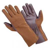 Gants de pilote tactiques ignifuges Nomex en gros avec poignets longs, gants de course en cuir antidérapants à doigts complets
