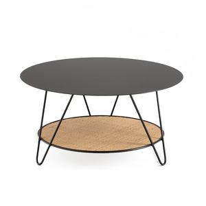 Table centrale de canapé en verre de forme ronde dernière conception décorative couleur noir et or thé Table basse salon 2025 - Product Image 4