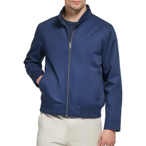 Blouson aviateur léger avec tricot côtelé col montant coupe confortable extérieur imperméable pas cher veste coupe-vent softshell pour hommes - Product Image 1