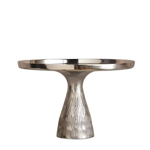 Présentoir de gâteau de forme ronde en métal à un niveau décoratif de table fini en or pour le présentoir de fête d'anniversaire de mariage - Product Image 2