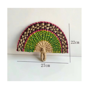 พัดลมฟางไม้ไผ่งานแฮนด์เมดพัดลมระบายความร้อนเป็นมิตรกับสิ่งแวดล้อม - Product Image 6