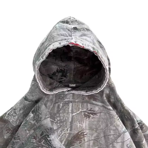 Sweats à capuche pour hommes Camouflage personnalisé imprimé Vintage 450 Gsm pullover sweats Boxy coton graphique chasse sweat à capuche Camo à capuche pour hommes - Product Image 5