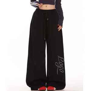 Pantalon de jogging de sport à jambes larges pour hommes, imperméable, décontracté, peint, imprimé numériquement, taille moyenne, sueur, lavé à l'acide - Product Image 6