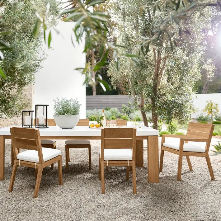 Modern Outdoor Indoor Dining Chair Teak Wood Garden Dining Chair Garden Furniture Set
