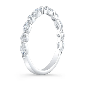 10k Gold Lab Grown Marquise Round Cut Diamond Band Bague de mariage et de fiançailles pour cadeau de bijoux d'amour - Product Image 4