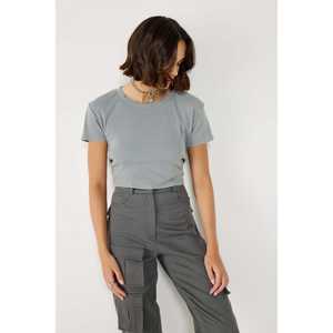 T-shirt court pour femme, manches courtes, décontracté, sportif, respirant, 100% coton turc, disponible en XS XXS, coton, polyamide, élasthanne - Product Image 2