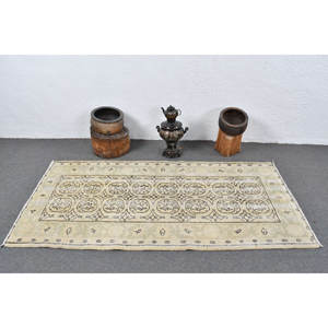 พรม3.1x6.5ft ตุรกีทรงสี่เหลี่ยมมุมฉากสีเบจสีเขียววินเทจทำด้วยมือสำหรับห้องนั่งเล่นห้องนอนห้องโถงพรมข้างเตียง - Product Image 3