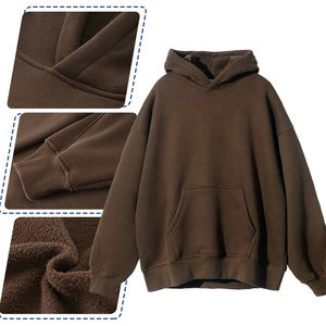 Sudaderas con capucha de invierno personalizadas para hombre al por mayor, sudaderas transpirables con forro polar liso de gran tamaño, sudaderas unisex de algodón pesado - Product Image 6