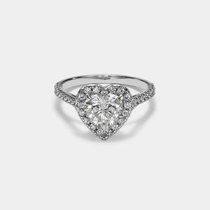 Bague en diamant moissanite en forme de cœur, argent sterling 925, cadeau pour elle - Product Image 2