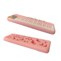 Jouet de dentition en silicone en forme de piano, flexible, cadeau pour bébés de 0 à 24 mois, couleurs noir/menthe/rose, logo personnalisable