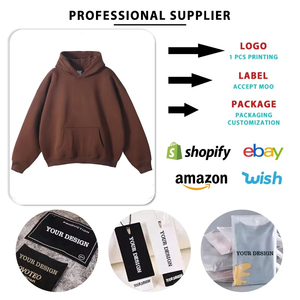 Sudadera con capucha de invierno de alta calidad 350G Heavyweight Fleece 100% algodón Tallas grandes Hombres Logotipo personalizado Streetwear - Product Image 3