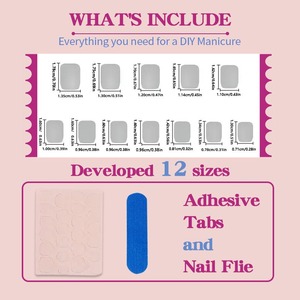 MEN-DY-957 <span class=keywords><strong>Uñas</strong></span> Postizas para Hombre, Diseño Punk con Llamas Oscuras, Reutilizables, Cobertura Total, Removibles, 24 Piezas - Product Image 4