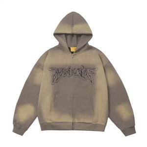 เสื้อฮู้ดซักกรดของผู้ชายผ้าคอตตอน100% เทอร์รี่วินเทจ - Product Image 4