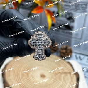 Bague Croix en Argent 925 Sertie de Diamants Moissanite, Bijou Croix Luxe Hip Hop pour Cadeau - Product Image 5