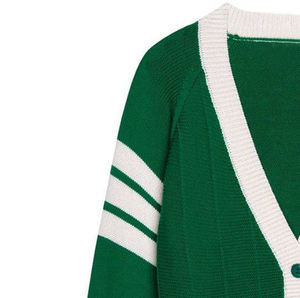 เสื้อคาร์ดิแกนถักแบบสั่งทำพิเศษสำหรับชมรมนักเรียนหญิง  คอวี  ผ้าเชนิลล์  ปักลาย  ตกแต่งด้วยผ้าปะติด  ไซส์ใหญ่ - Product Image 2