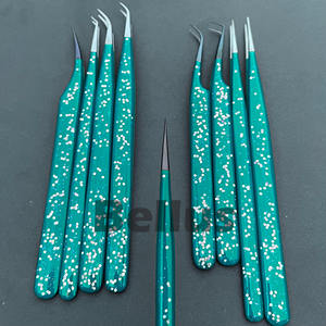 Pinzas de extensión de pestañas personalizadas, herramienta de pestañas profesional de acero inoxidable puntiaguda, equipo de belleza de etiqueta privada ligero y duradero - Product Image 2