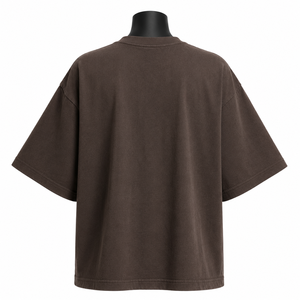 Camiseta Personalizada Extra Grande con Estampado Gráfico en Color Marrón Oscuro para Mujer, Camiseta Informal de Algodón para Usar en la Calle, Corte Holgado, OEM ODM - Product Image 2