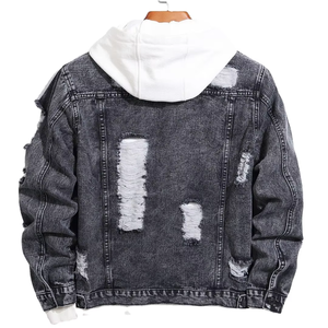 Chaqueta vaquera informal para hombre con botones cubiertos sólidos en la parte delantera con logotipo personalizado OEM 100% algodón transpirable de invierno de la mejor calidad - Product Image 4