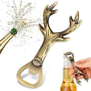 Abridor de Botellas de Aluminio con Forma de Ciervo, Barra Metálica Cuadrada para Uso en el Hogar, Hoteles, Restaurantes o Fiestas - Product Image 1