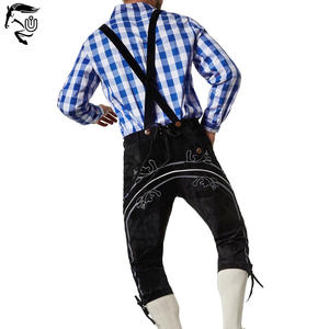 OEM Oktoberfest Pantalon en cuir bavarois pour hommes de qualité supérieure allemand Lederhosen Heavyweight Vintage Plain Dyed Straight Light - Product Image 3