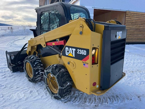 2017 Caterpillar 236D Skid Steer Loader 74HP Compact <b>Wheel</b> Loader with front mount snow blower For Sale - Product Image 4