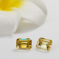 Diamant de laboratoire de belle couleur jaune taille émeraude diamant de laboratoire certifié IGI Cvd diamant en vrac pour les utilisations de bijoux