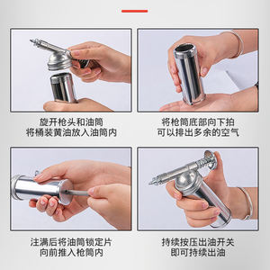 Pistola de Grasa Portátil de Acero con Inyector <span class=keywords><strong>Manual</strong></span> de 80cc 120cc Personalizable OEM para Lubricación de Maquinaria Automotriz y Excavadoras - Product Image 6