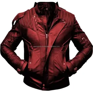 Veste en cuir tendance rouge vif Vente en gros Vestes en cuir personnalisées de haute qualité