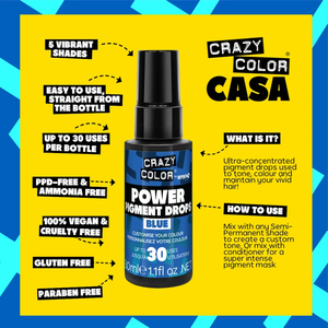 Crema Pigmentante Blu Power Vegana Ultra Concentrata Miscelabile per Colorazione Semi-Permanente di Tutti i Tipi di Capelli - Product Image 3