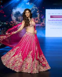 Ropa de boda tradicional india y paquistaní Heavy Zari Work bordado Lehenga Choli colecciones para funciones nupciales - Product Image 3