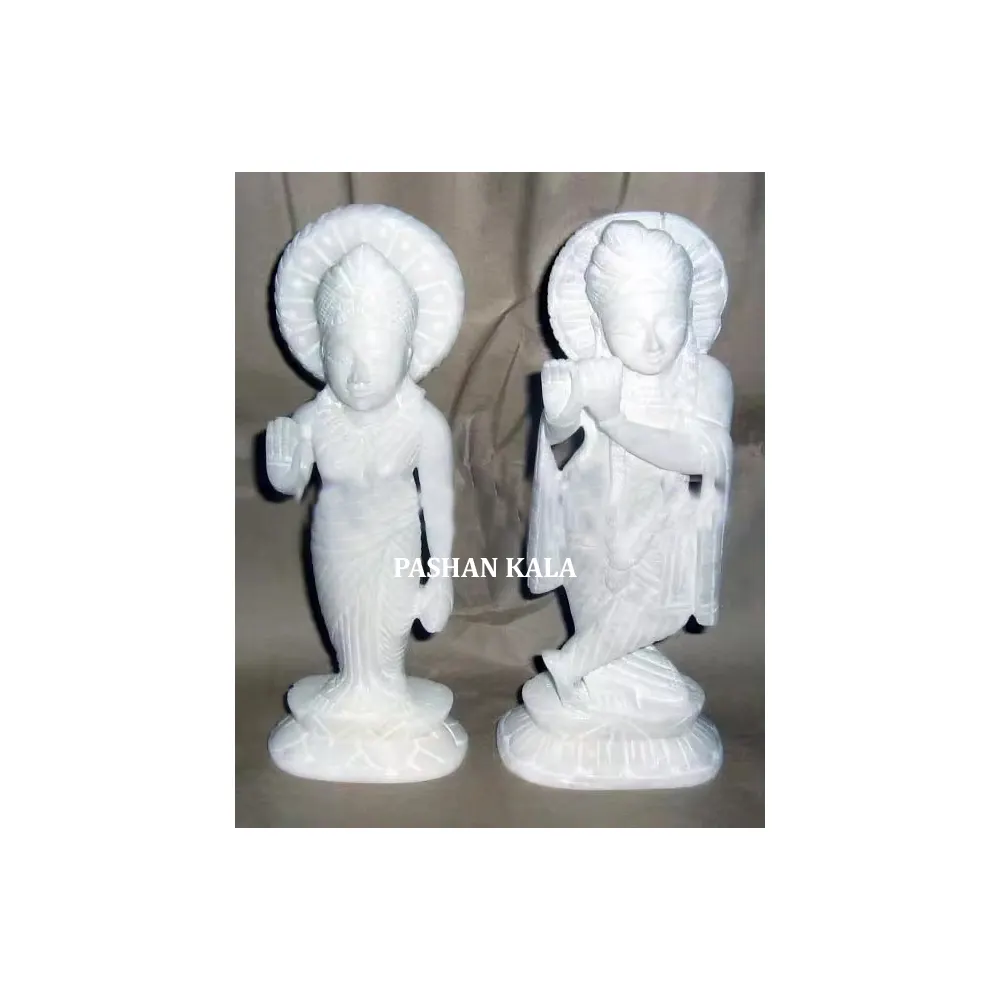 Estátuas de mármore branco para Moorti, ídolos de Lord Krishna, Radha, Moorti, peça decorativa para casa, modelo perfeito de qualidade superior, compra