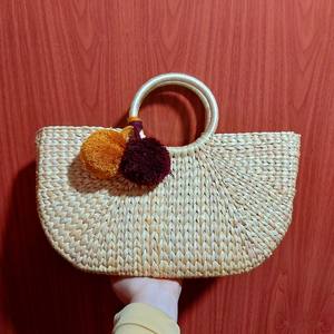 กระเป๋าผักตบชวาสำหรับผู้หญิงวัสดุธรรมชาติ - Product Image 2