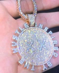 4Ct Round Cut Moissanite Custom Letter Skull Pendant 14K Rose Gold Plated Silver - Product Image 2