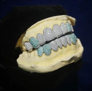 Bustdown personnalisé hautement poli entièrement glacé Grillz avec Moissanite 10K 14K or jaune blanc rose diamants qualité garantie - Product Image 5