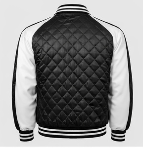 Veste universitaire matelassée OEM pour hommes, vente en gros, veste bomber de baseball, veste d'hiver légère rembourrée, logo brodé personnalisé - Product Image 2