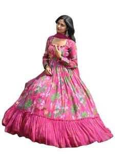 Presentamos el Nuevo Vestido Anarkali Estampado de Diseñador, Vestido de Georgette Estampado de Buena Calidad, Georgette Pesado con Estampado Digital Cosido - Product Image 1