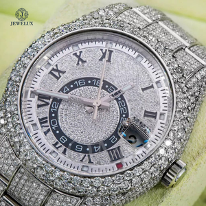 Luxe Argent Diamant Cadran Montre-Bracelet En Acier Inoxydable Automatique Date Affichage Japonais Mouvement Saint Valentin Bijoux pour Hommes - Product Image 1