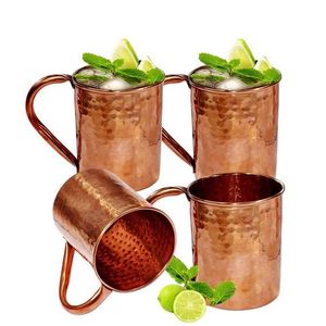 Taza de mula de Moscú de cobre puro diseñada con un agarre ergonómico de detalles artesanales y para la mejor experiencia para beber - Product Image 1