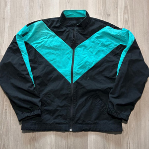 Veste coupe-vent vintage des années 90, taille américaine plus grande, avec fermeture éclair, imperméable, respirante, tissu 100% coton, doublure en lin, coupe-vent - Product Image 1