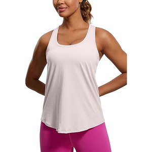 Débardeur d'entraînement en coton Pima pour femme Racerback Coupe ample Léger Sports Yoga Débardeur Lavande Gris - Product Image 4