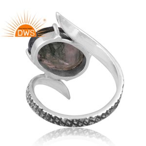 Best Selling Oxidized Sterling Silver Natural <b>Green</b> Moss Agate Gemstone Statement Ring <b>Jewelry</b> For Women Gift For Her - Product Image 4
