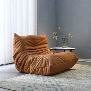 Modern Flannel Lounge Chair Soft Contemporary Design for Living Room Furniture - Product Image 1