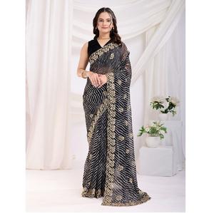 Vêtements de fête élégants Sarees en Georgette pour femmes Fournisseur en gros de l'Inde avec tissu respirant et prix abordable - Product Image 1